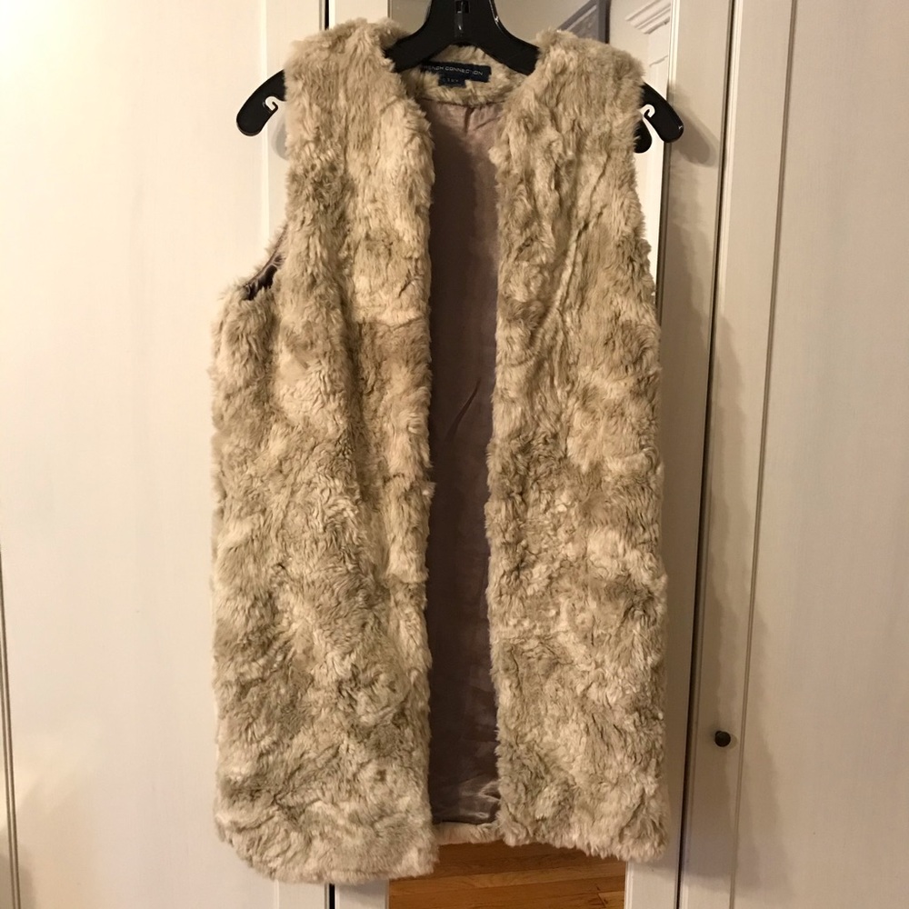 French Connection faux fur lambswool vest